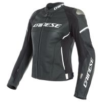 Dainese D-AIR RACING 3 LADY dámská kožená bunda černá/bílá vel.38